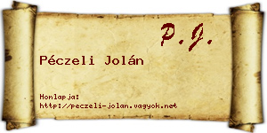 Péczeli Jolán névjegykártya