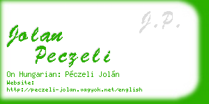 jolan peczeli business card