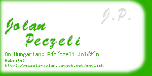 jolan peczeli business card